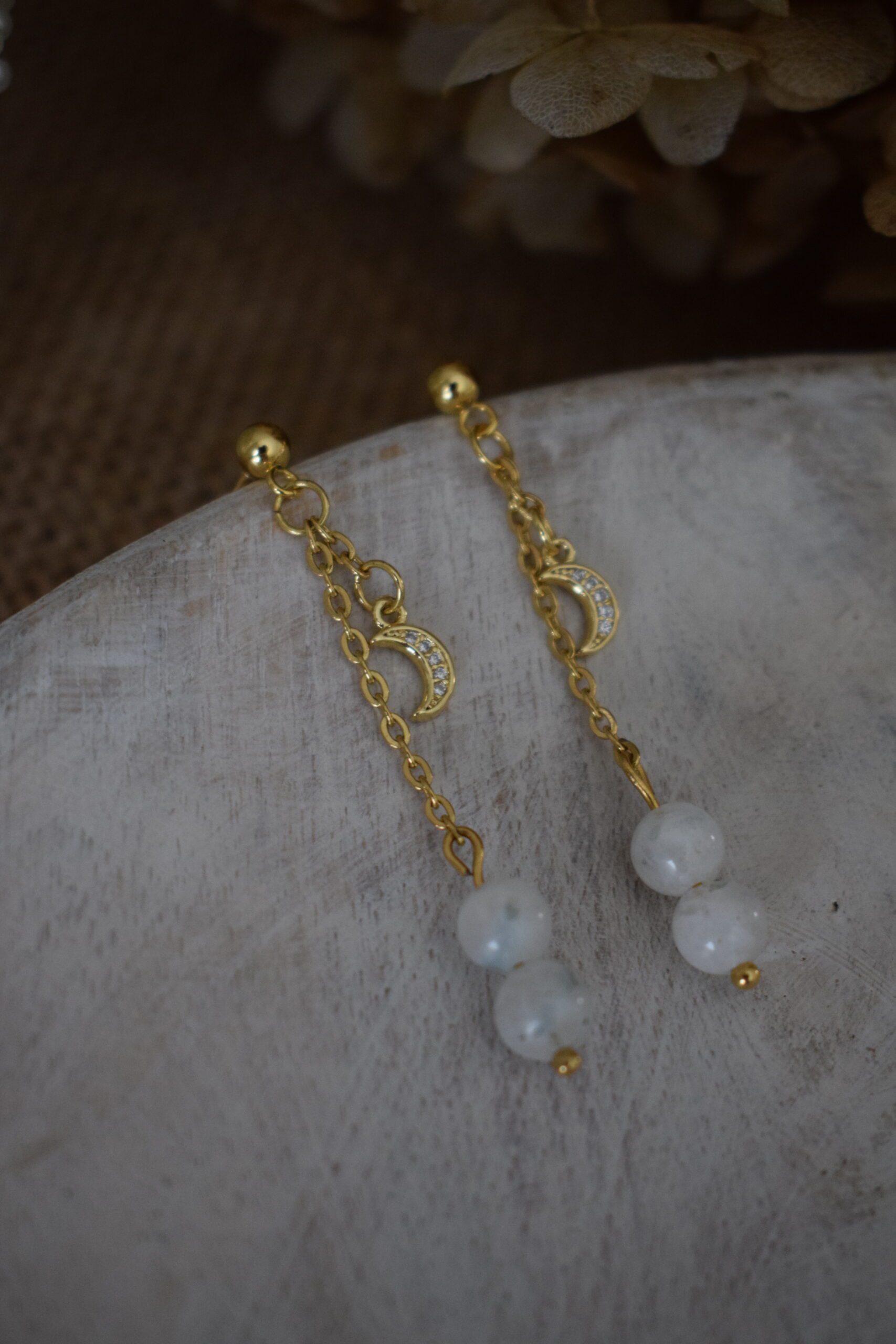 Luxe oorhangers met Maansteen ~ MS 001 - Afbeelding 5