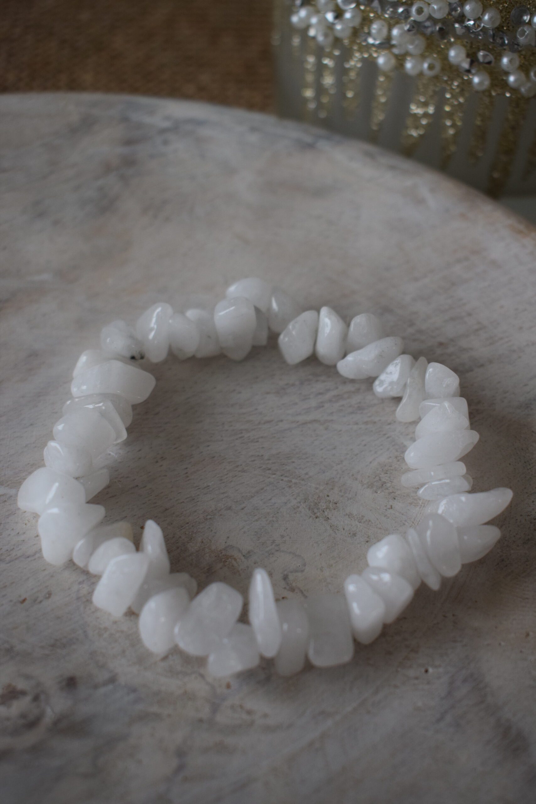 Armband edelsteenchips Maansteen ~ MS 009 - Afbeelding 2