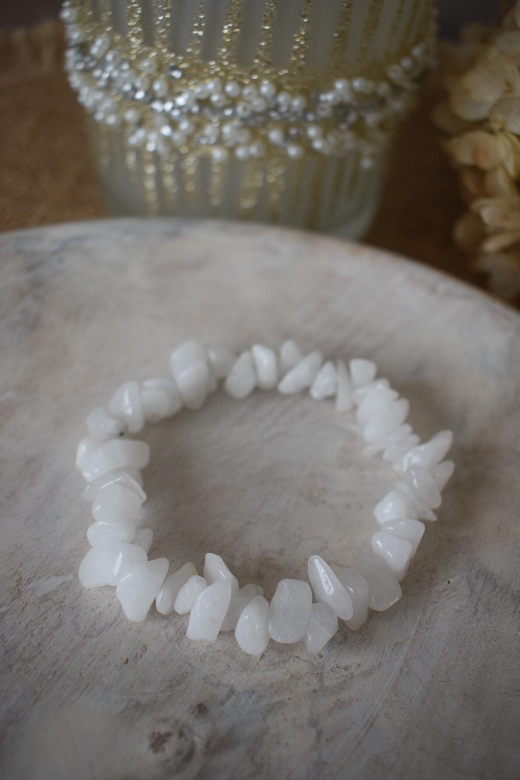 Armband edelsteenchips Maansteen ~ MS 009 - Afbeelding 4