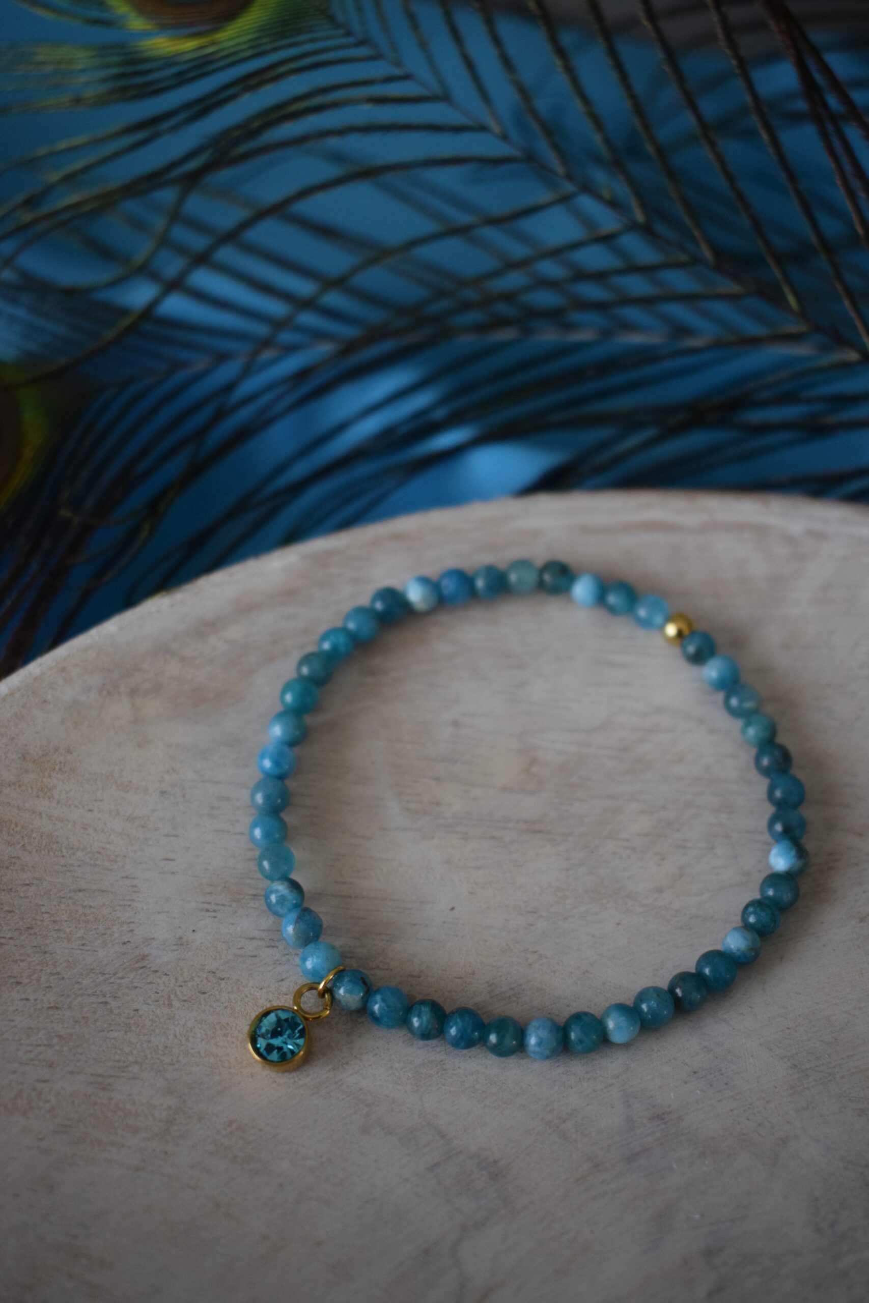 Kralenarmband Apatiet 4mm kralen ~ AP 002 - Afbeelding 3