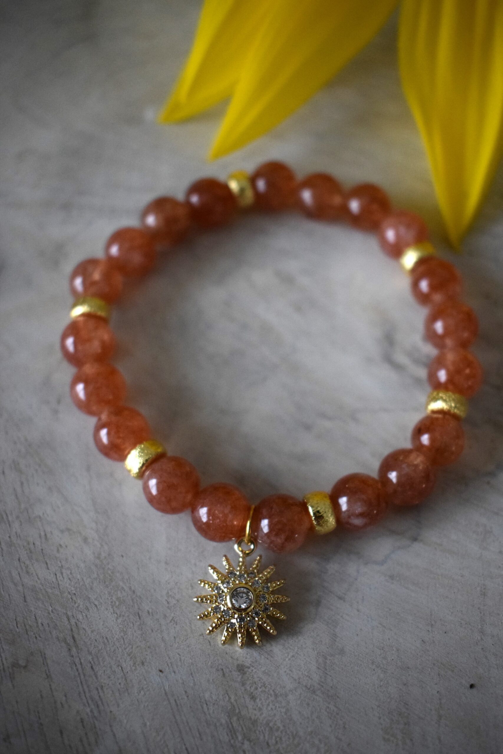Kralenarmband Zonnesteen 8mm ~ ZO 002 - Afbeelding 3