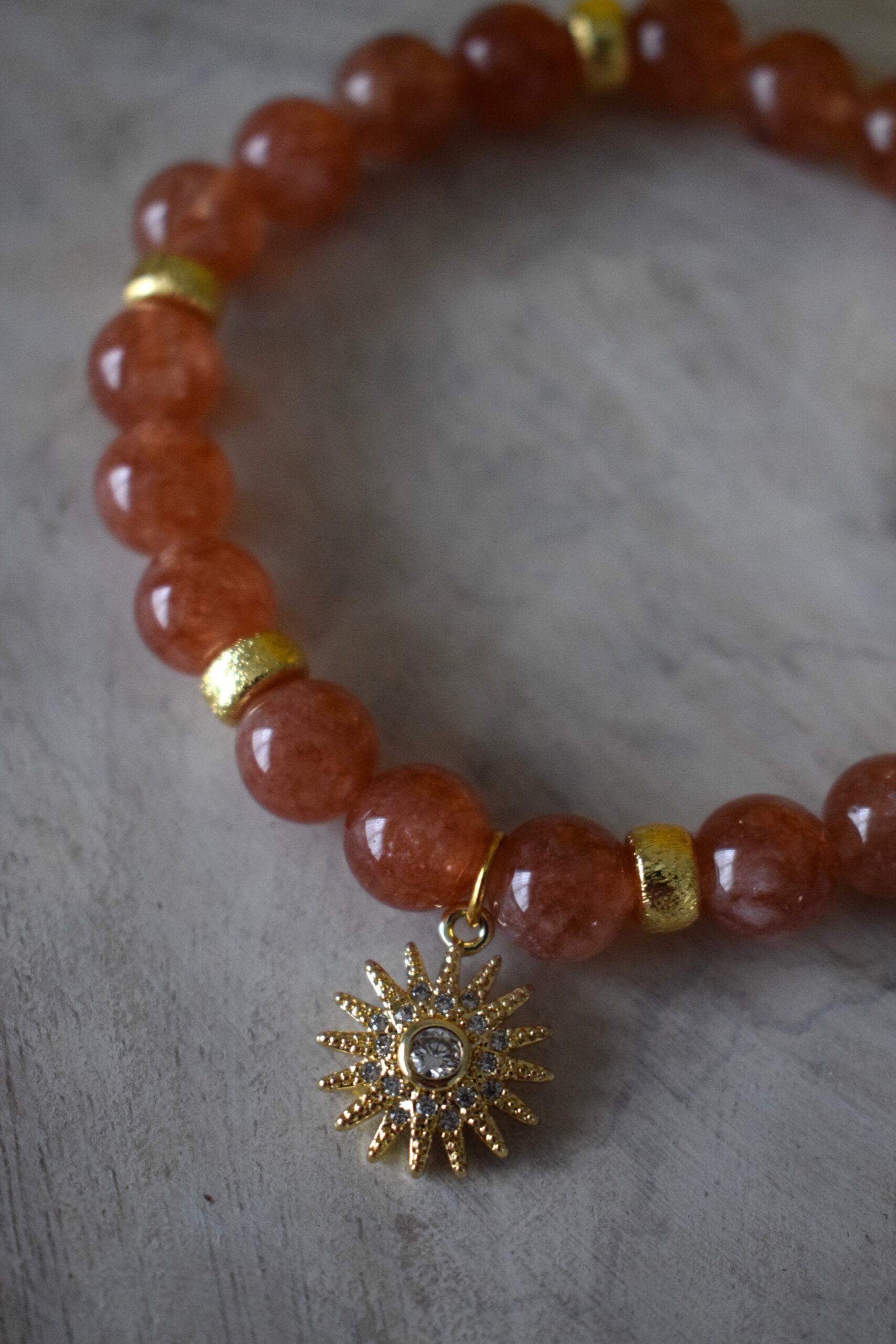 Kralenarmband Zonnesteen 8mm ~ ZO 002 - Afbeelding 4