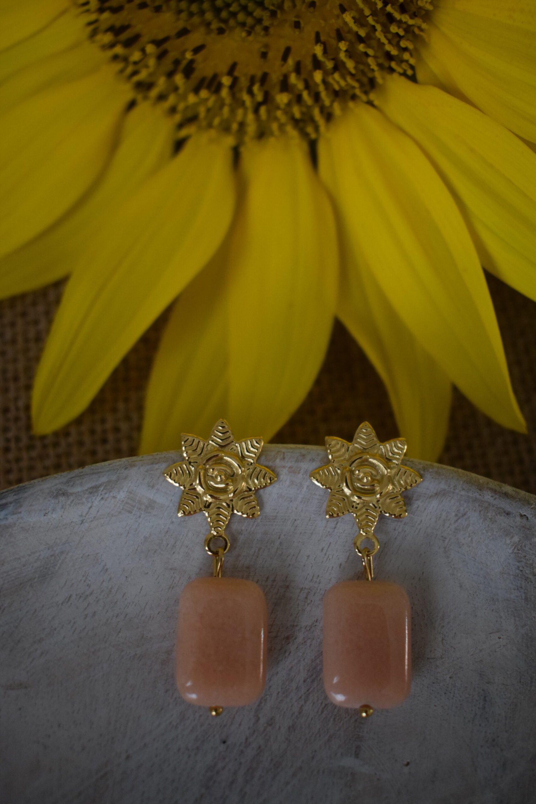 Fleurige oorhangers Roze Aventurijn ~ RA 002 - Afbeelding 4