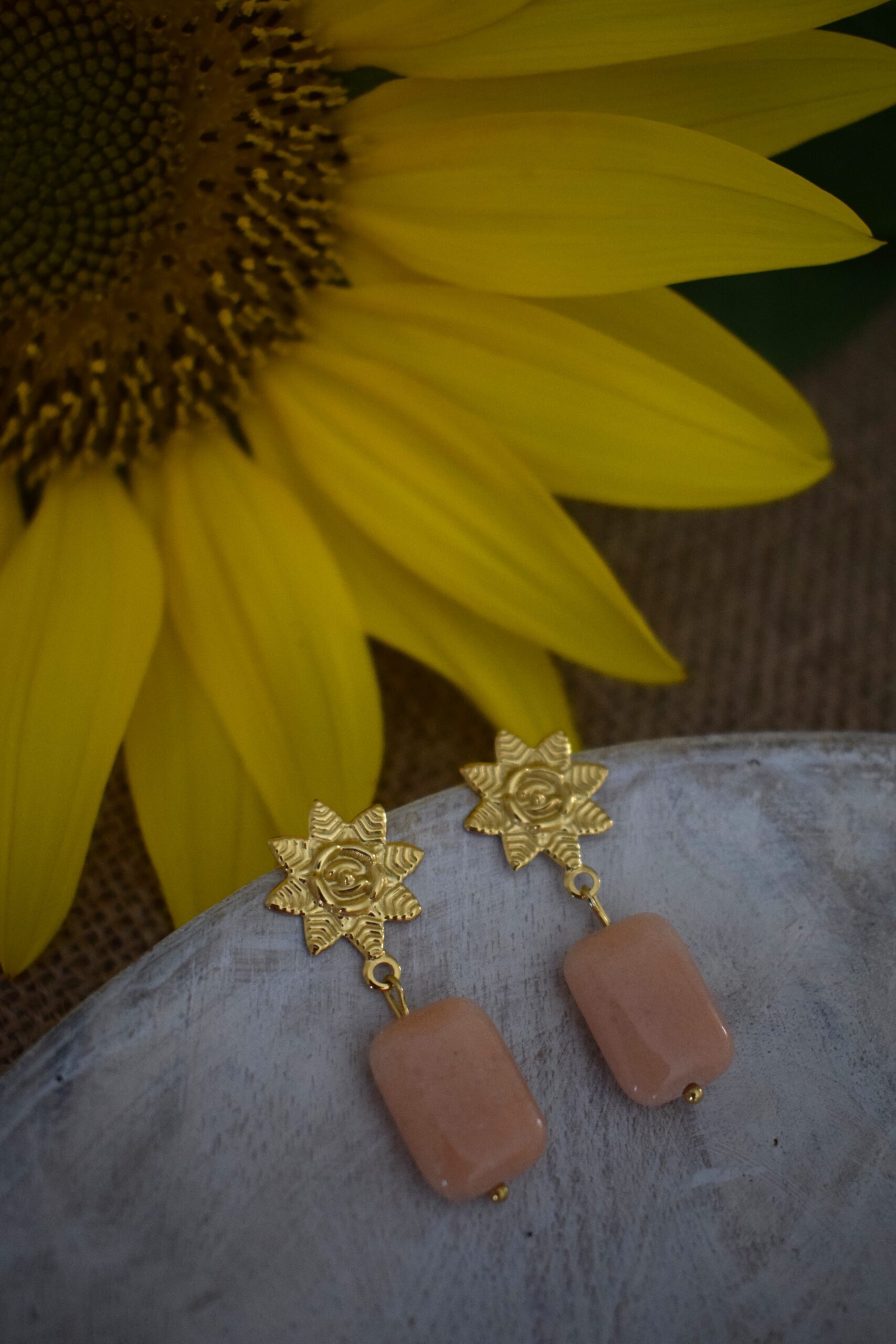 Fleurige oorhangers Roze Aventurijn ~ RA 002 - Afbeelding 5